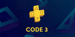 yellow playstation logo with text "code 3"
