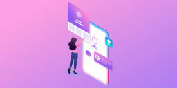 Woman clicking apps
