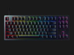 Rainbow-lit keyboard in black