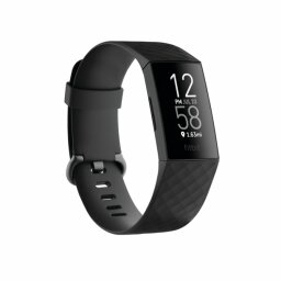Black Fitbit on white background