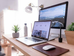 Laptop and monitor