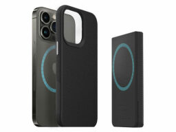 Black phone, case, and power bank set