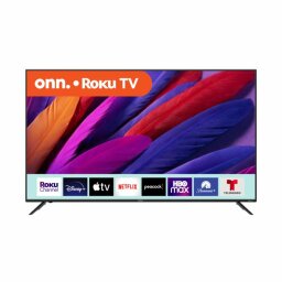 TV with apps and multicolored feathers on screen