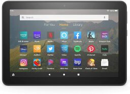 Tablet on home screen displaying apps