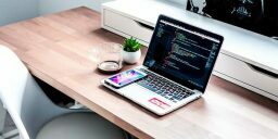 Code on laptop