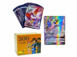 A set of colorful Pokémon cards on a white background.