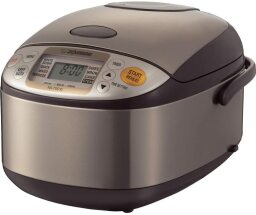 brown stainless steel rice cooker