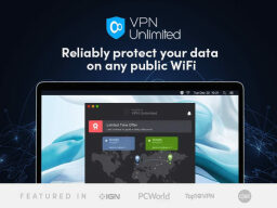 Laptop using KeepSolid VPN Lifetime with 5 Devices: 3 Accounts Bundle.