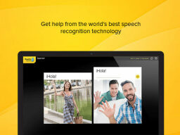 Language learning app on screen