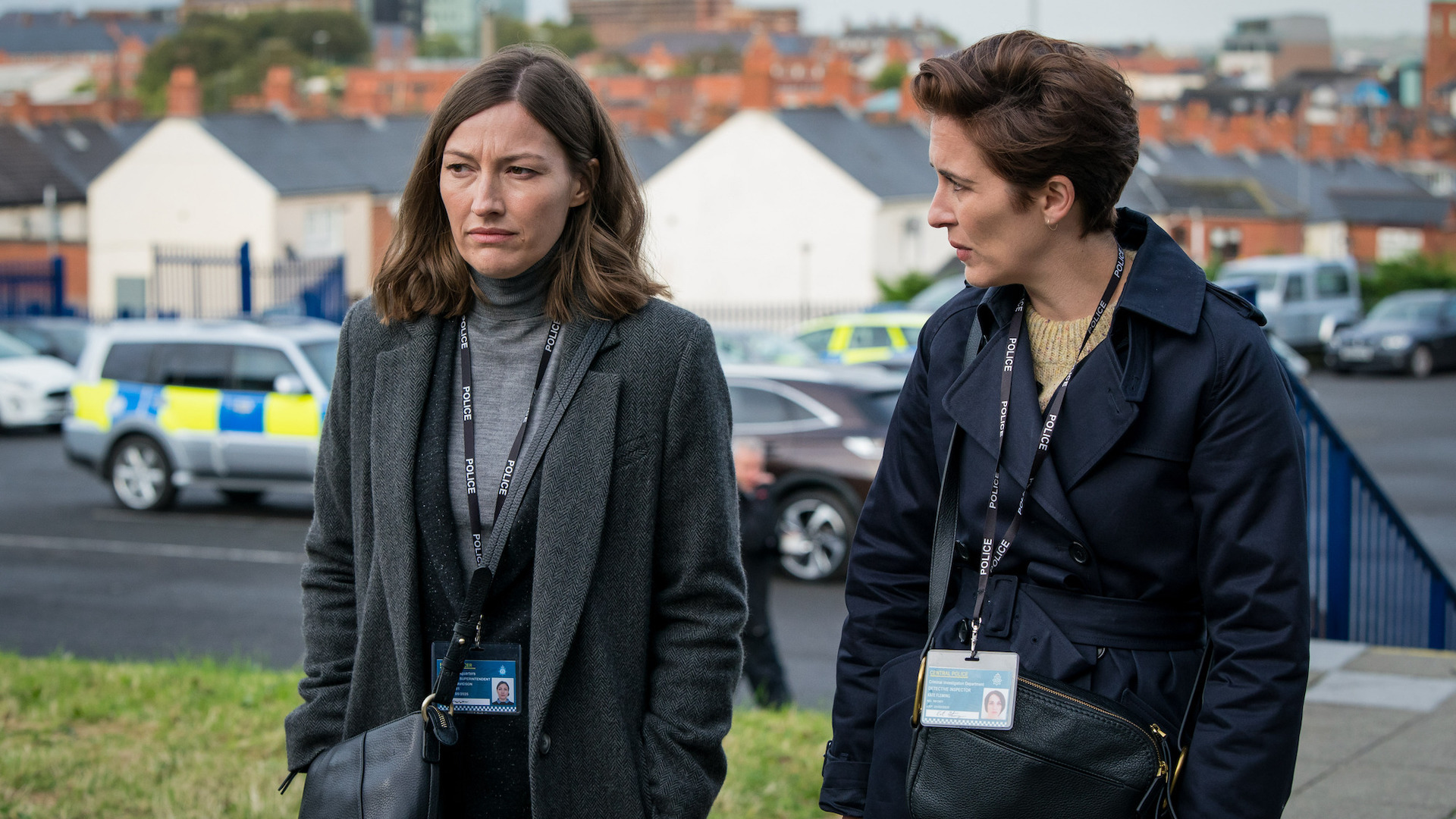 DCI Joanne Davidson (Kelly Macdonald) and DI Kate Fleming (Vicky Mclure) in Season 6 of "Line of Duty."