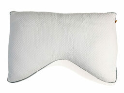 White pillow with indent at bottom