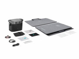 EcoFlow DELTA and 110W Solar Panel on a white background.