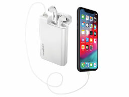 Chargeworx 10,000mAh Power Bank with AirPods Holder on a white background.