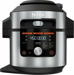 Large silver and gray pressure cooker