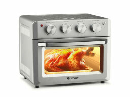 Costway 7-in-1 Air Fryer Toaster Oven 19 QT Dehydrate Convection Ovens with 5 Accessories on a white background.