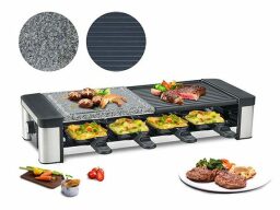 GIVENEU Raclette Table Grill with Natural Grill Stone on a white background.