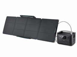 EcoFlow RIVER Max and 110W Solar Panel on a white background.
