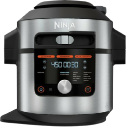 Large silver and gray pressure cooker