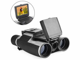 Black binoculars with screen