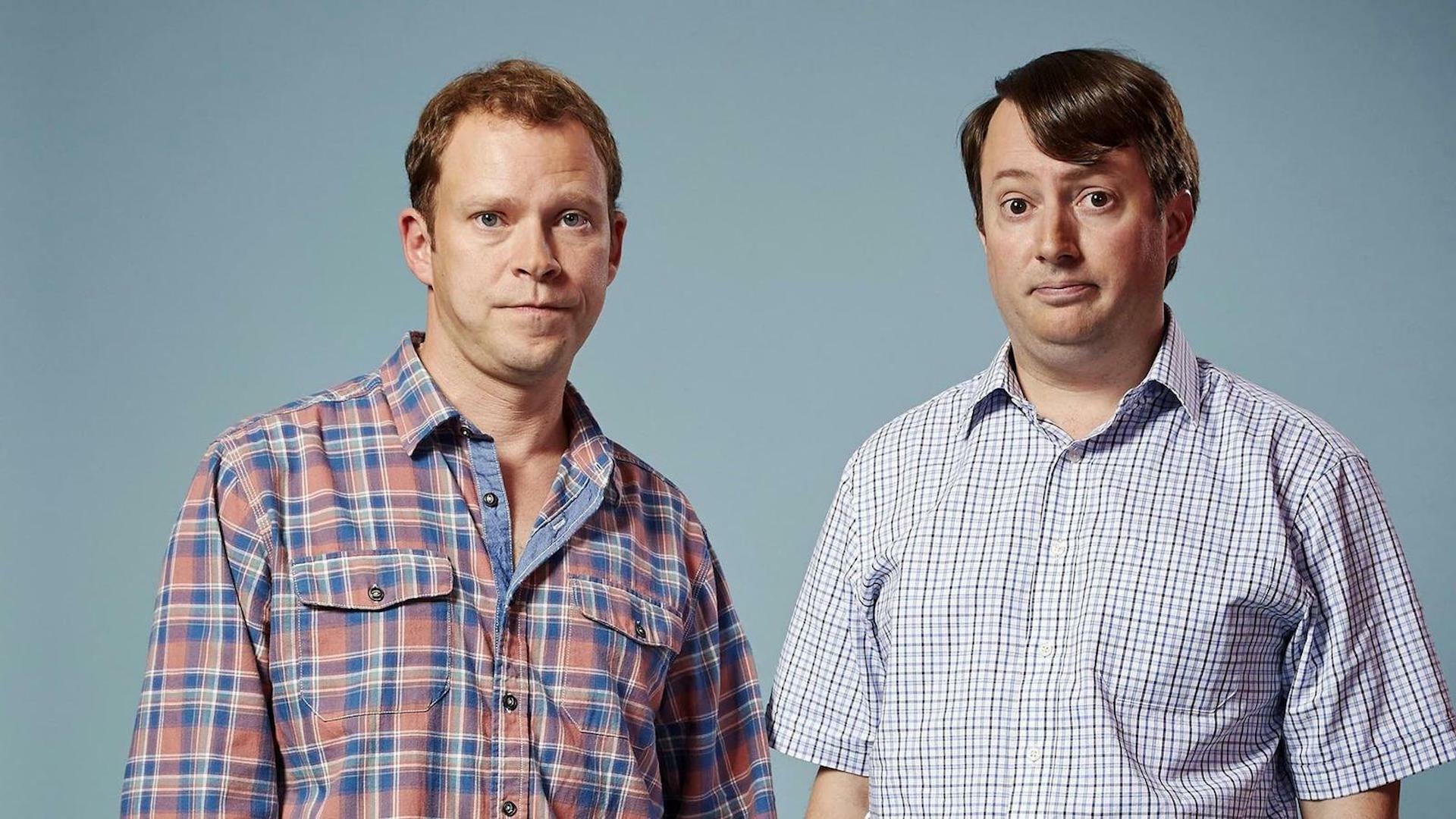 Robert Webb and David Mitchell in a "Peep Show" promotional shot.