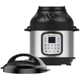 the 6-quart instant pot duo crisp next to its lid