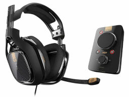 Black headset with amp