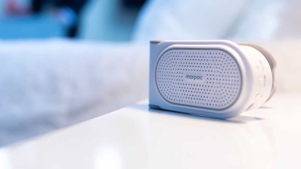 Image of sound machine of bedside table