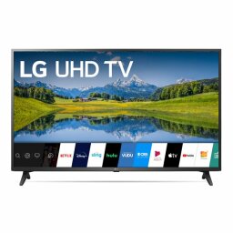 LG TV with a landscape view and apps across bottom