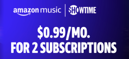 Amazon Music Unlimited and Showtime logos