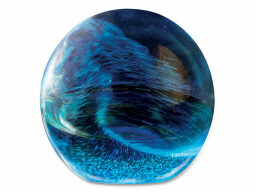 Blue swirling patterned sphere