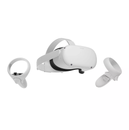 the oculus quest 2 headset with its controllers