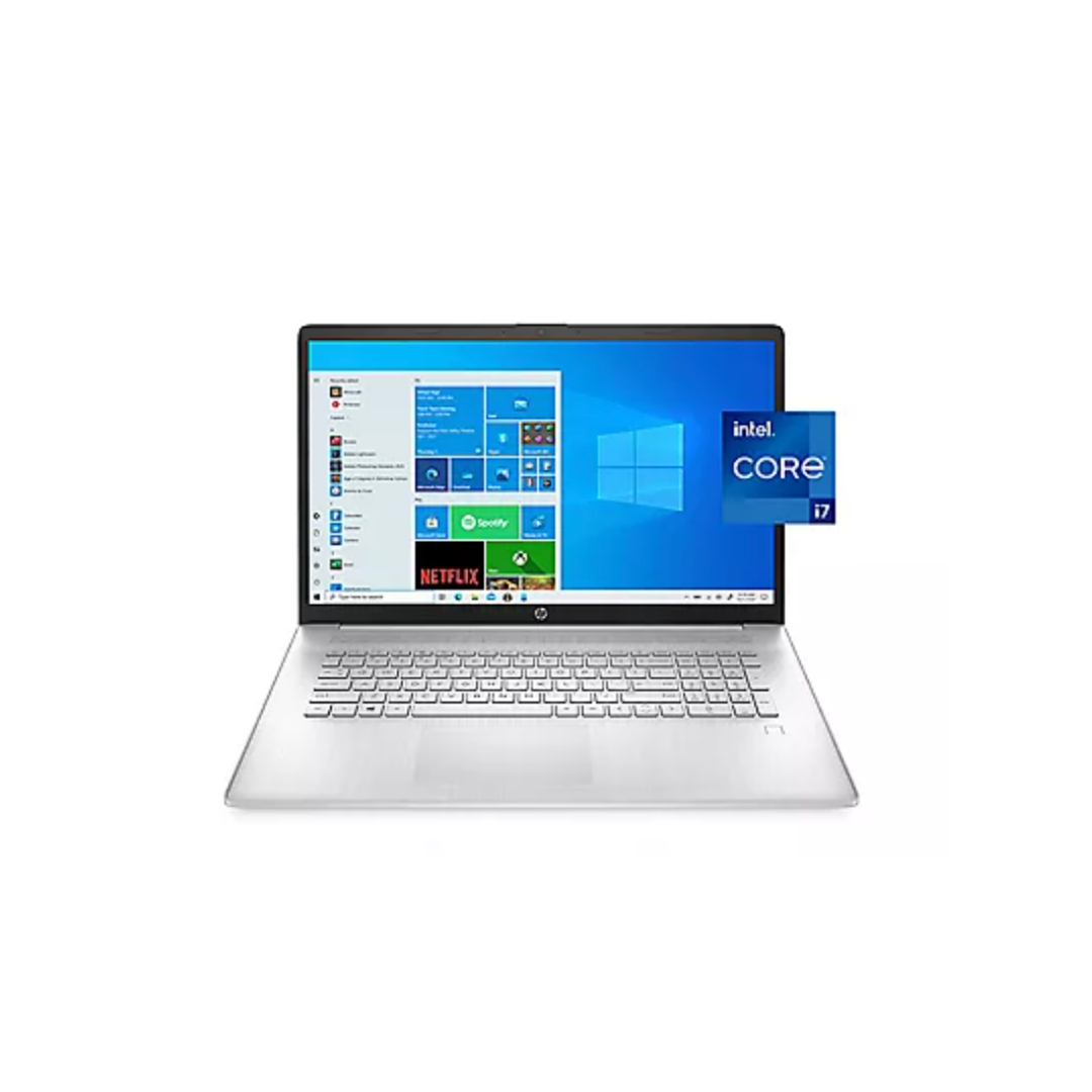 display image of laptop with blue background and intel core 