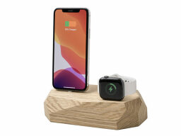 iPhone And Apple Watch Charging Dock on a white background.