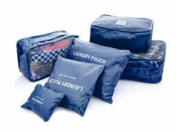 Travel Packing Bags and Storage Cubes: Set of 6 on a white background.