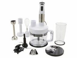 Wolfgang Puck 7-in-1 Immersion Blender on a white background.