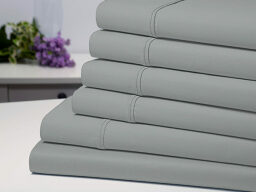 Stack of folded gray sheets