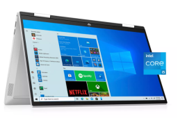 display image of HP laptop that can also be a flip book tablet