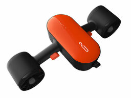 Black and orange Geneinno S2 Portable Sea Scooter on a white background.