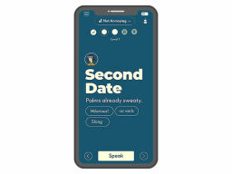 Navy language learning app on phone