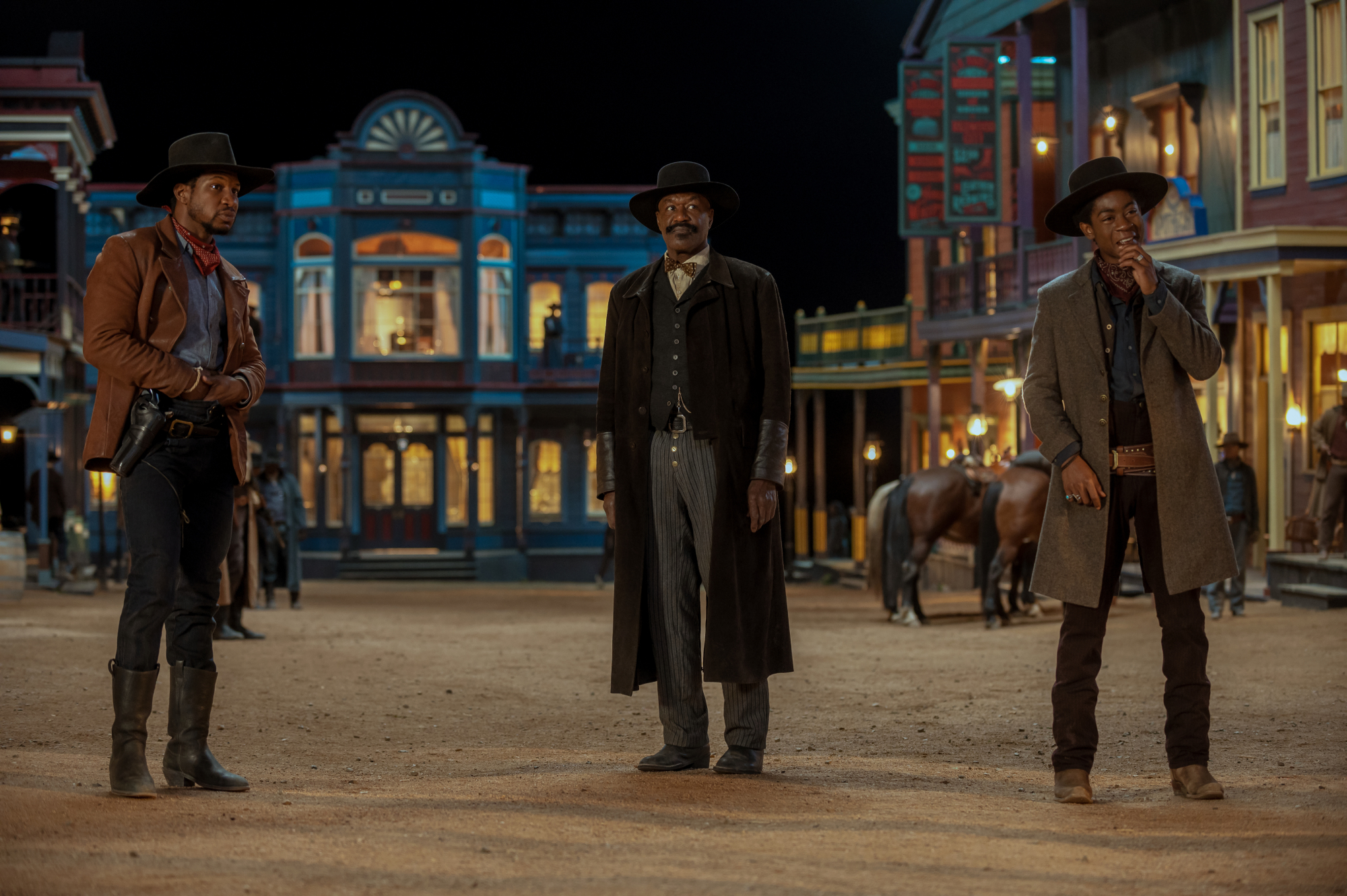 Delroy Lindo (center) as Bass Reeves in "The Harder They Fall"