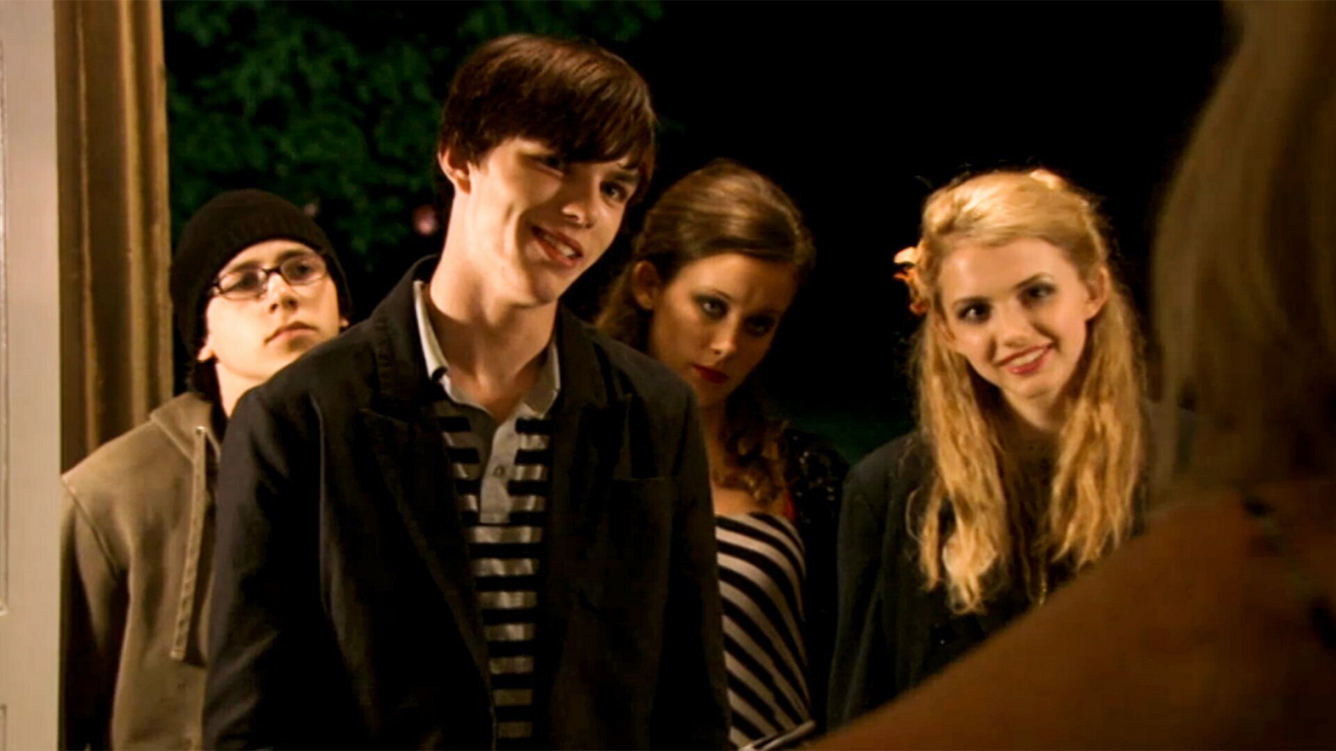 Nicholas Hoult and co-stars in the first ever episode of "Skins".