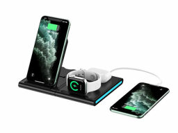 Magnetic Power Tiles: 4-in-1 Wireless Charging Station on white background.