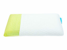White pillow with yellow interior