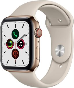 White and gold apple watch