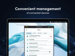 Laptop using KeepSolid VPN Unlimited: Lifetime Subscription.