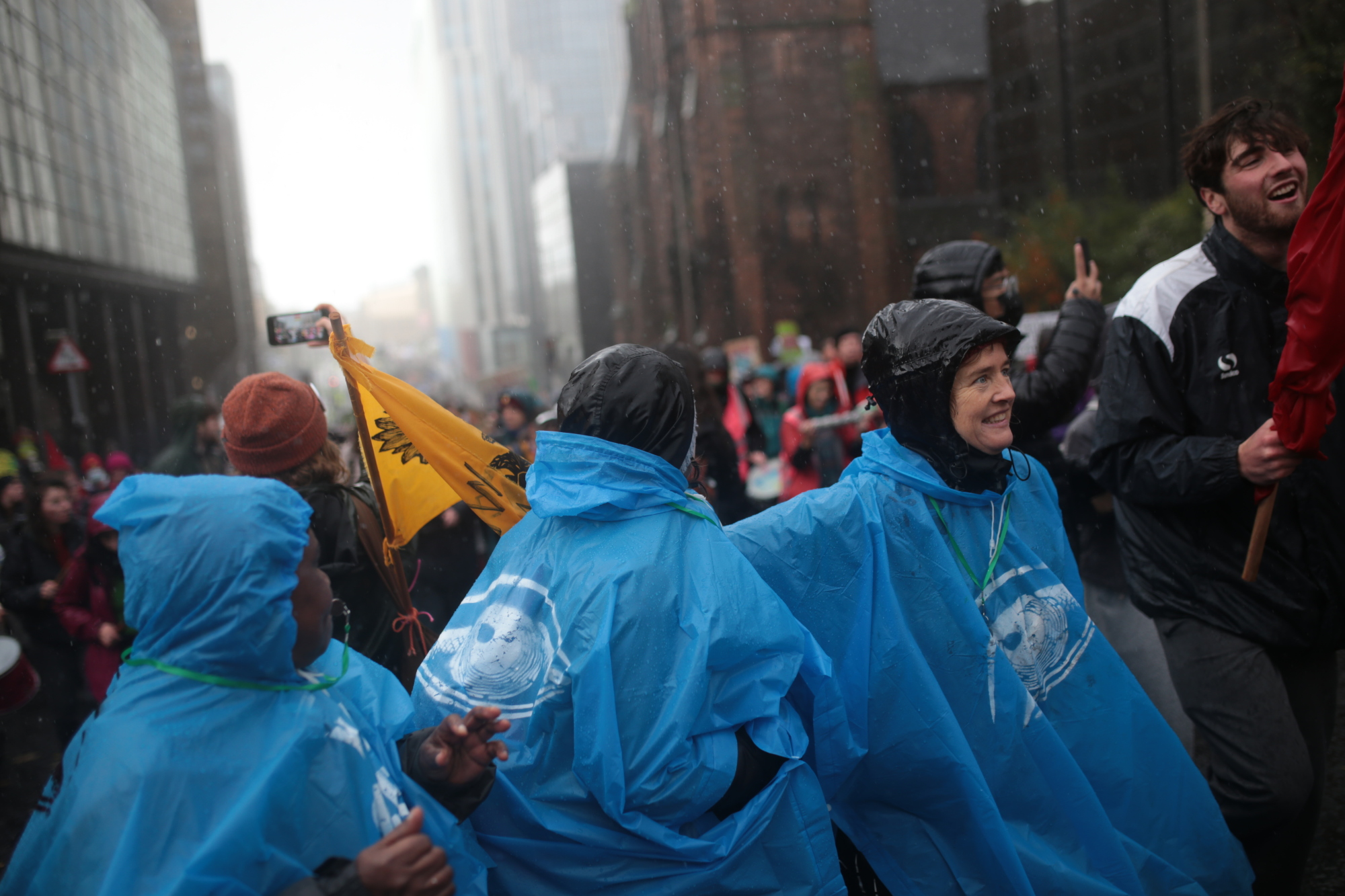 It rained in Glasgow, but didn't stop protesters.