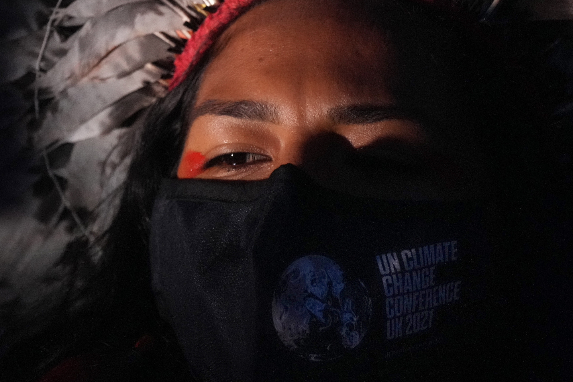 Indigenous people and climate change activists joined the protests at Glasgow Green.