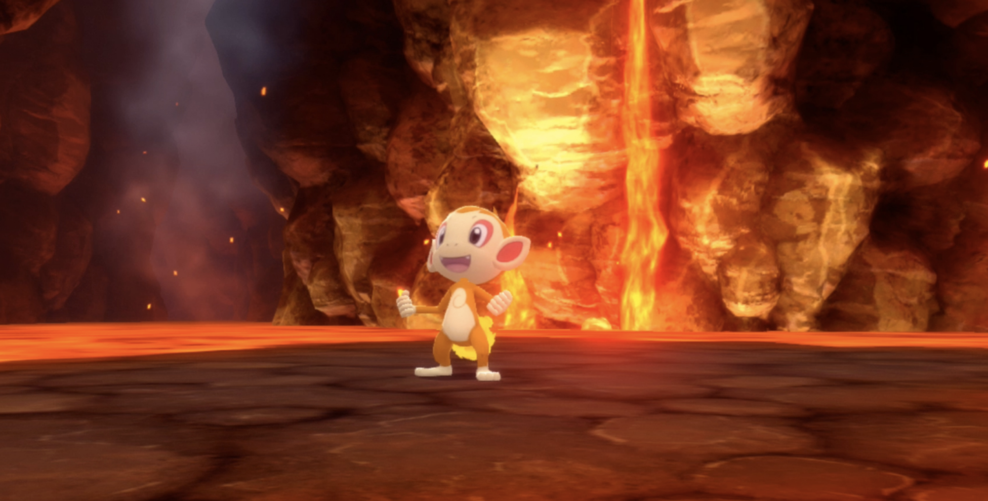 Chimchar in Pokemon Brilliant Diamond and Shining Pearl