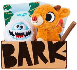 BarkBox with holiday-themed toys
