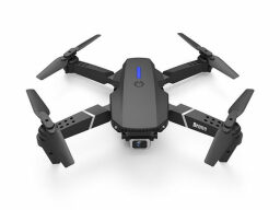 Black Drone with Dual HD 4K Camera on a white background.